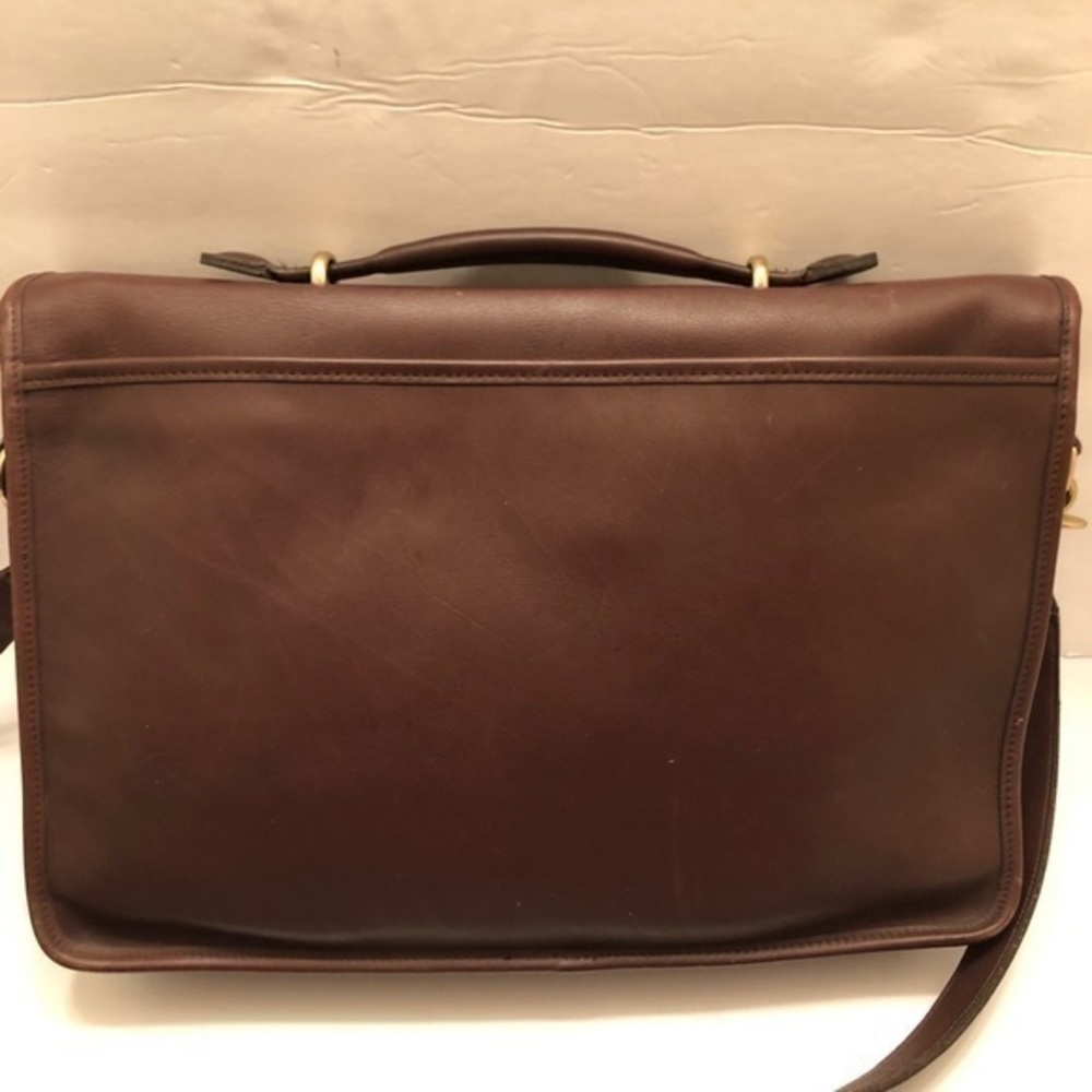 Coach vintage brown leather briefcase laptop bag - Picture 7 of 15